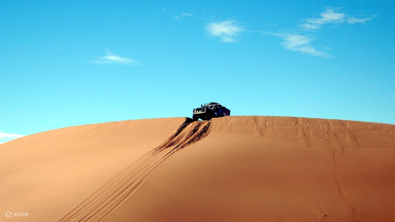 황금빛 모래 언덕이 펼쳐진 광활한 사막에서 평온한 여행을 즐겨보세요.
