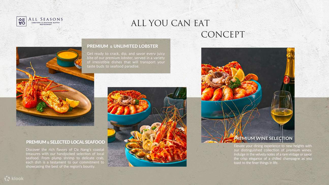 Buffet di aragosta e frutti di mare al ristorante All Seasons 