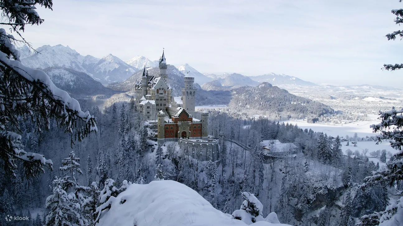 捕捉新天鹅堡（Neuschwanstein Castle）从葱郁夏季到白雪皑皑的冬季，每个季节如梦似幻的美丽。