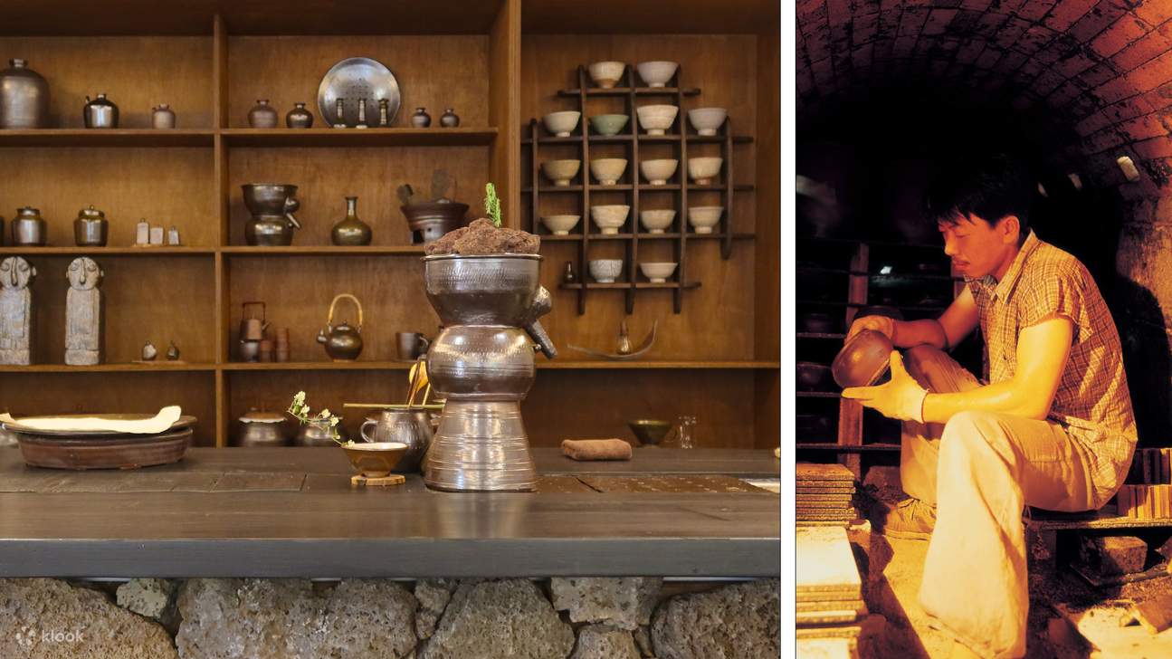 Töpferarbeiten mit der Kraft von Erde und Stein aus Jeju