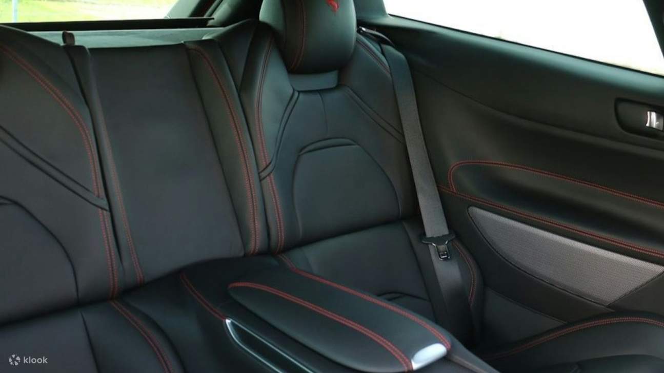 Spacious and luxurious rear seating of the Ferrari GTC4Lusso, crafted for ultimate comfort for passengers