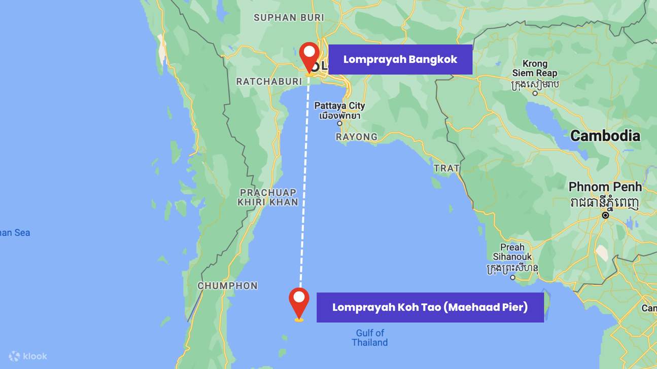 Lomprayah One Way Ferry & Bus Ticket between Bangkok and Koh Tao Klook