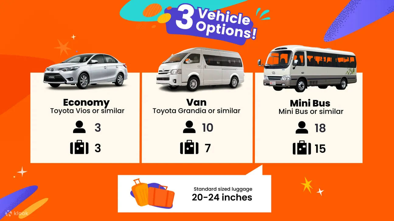 丰田 vios、丰田 grandia、hiace、车辆行李和乘客