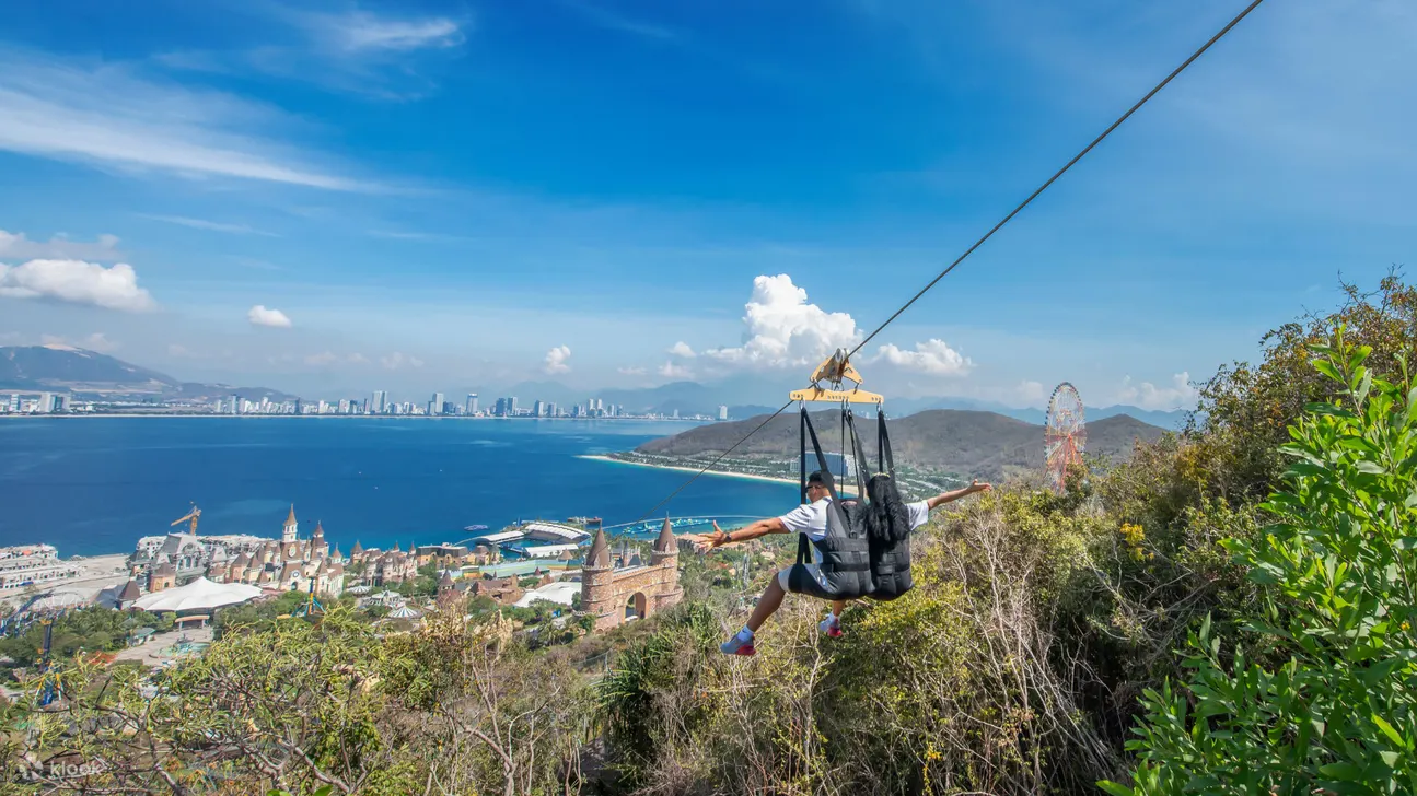 Take a ride on the longest zipline in Vietnam, spanning 880 meters, as you soar through lush greenery towards the picturesque ocean.