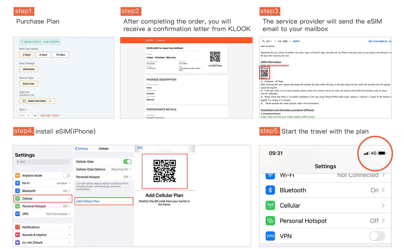 eSIM-Einstellungsanleitung – iPhone (英文)