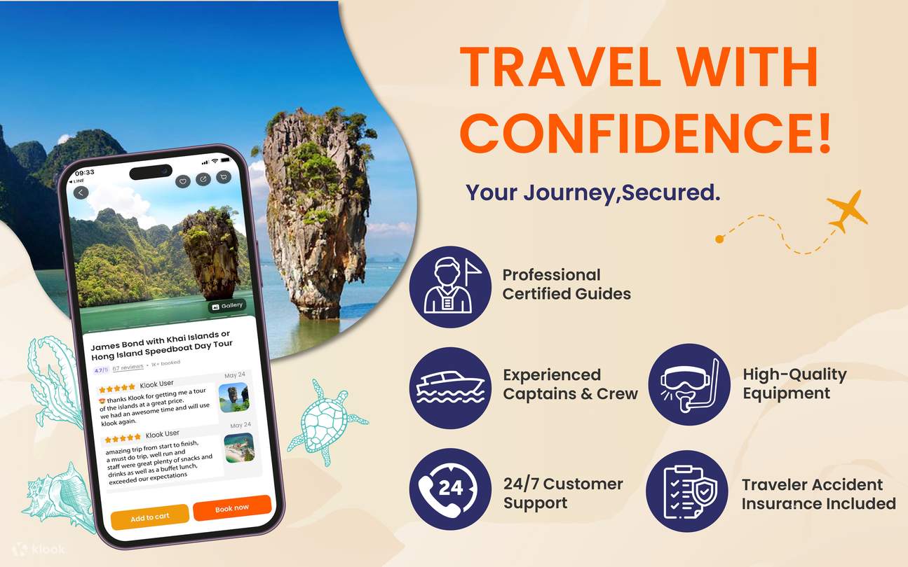 詹姆士庞德岛、鸡蛋岛或宏岛快艇一日游