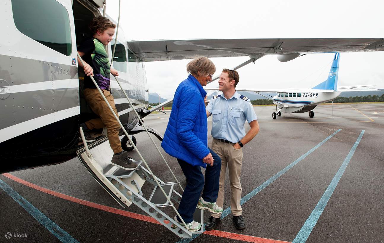 プライベートフライトから降りる乗客