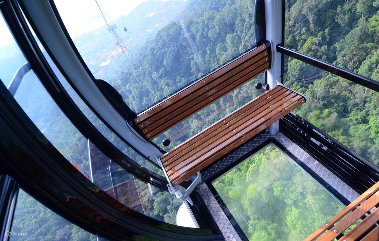 seats inside glass bottom gondolas