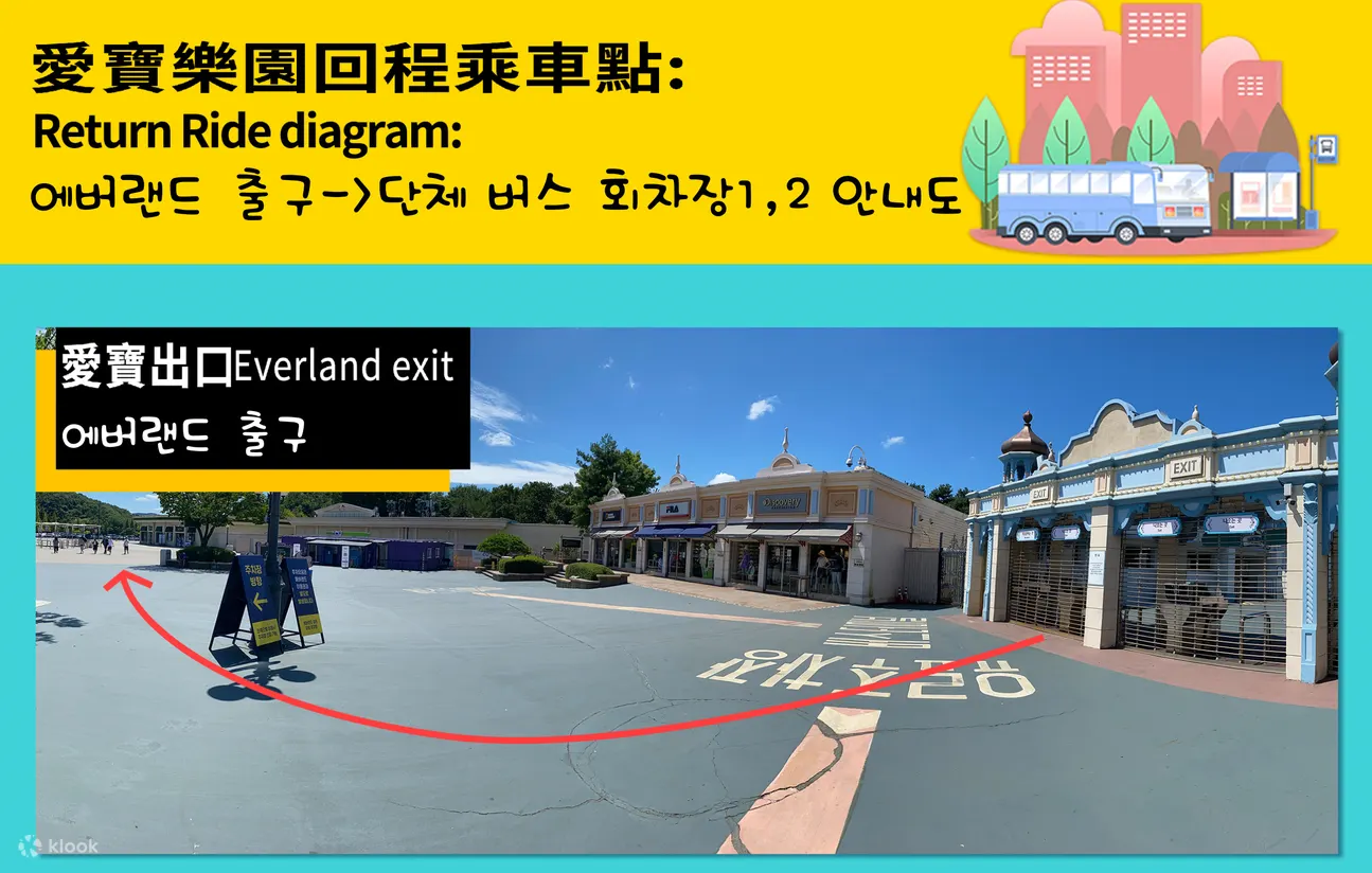 JINA International Travel 从首尔到爱宝乐园的往返接驳车接送