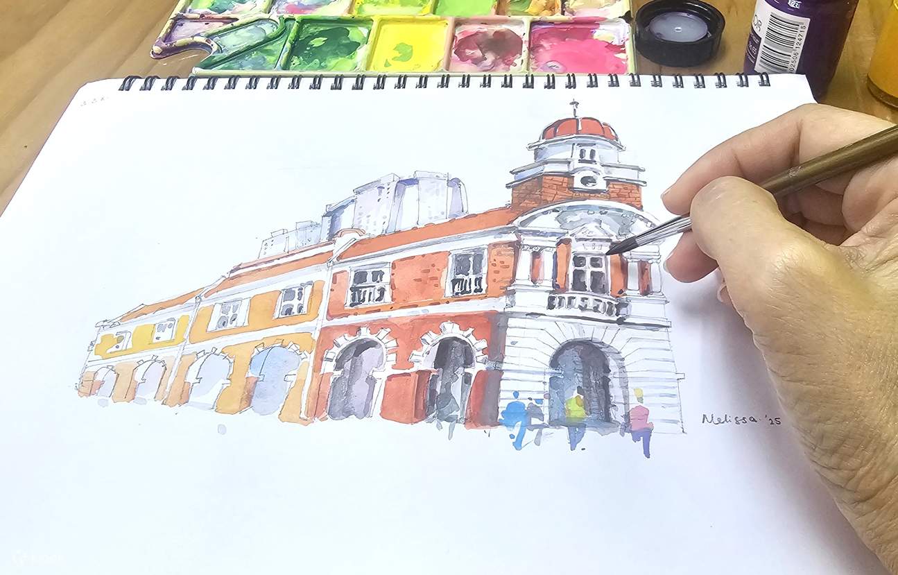 Phong cảnh màu nước của Singapore