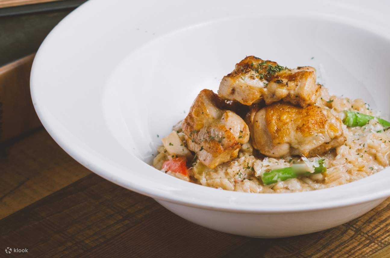 Cream of Caramelized Chicken Risotto at Bagel Bagel Cafe Bar at Songjiang Nanjing Station