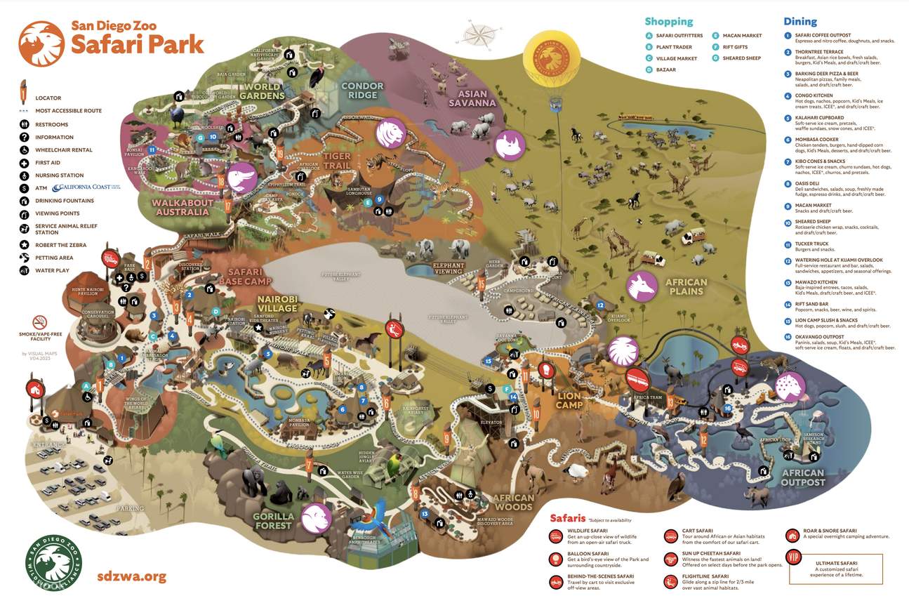safari park zoo map