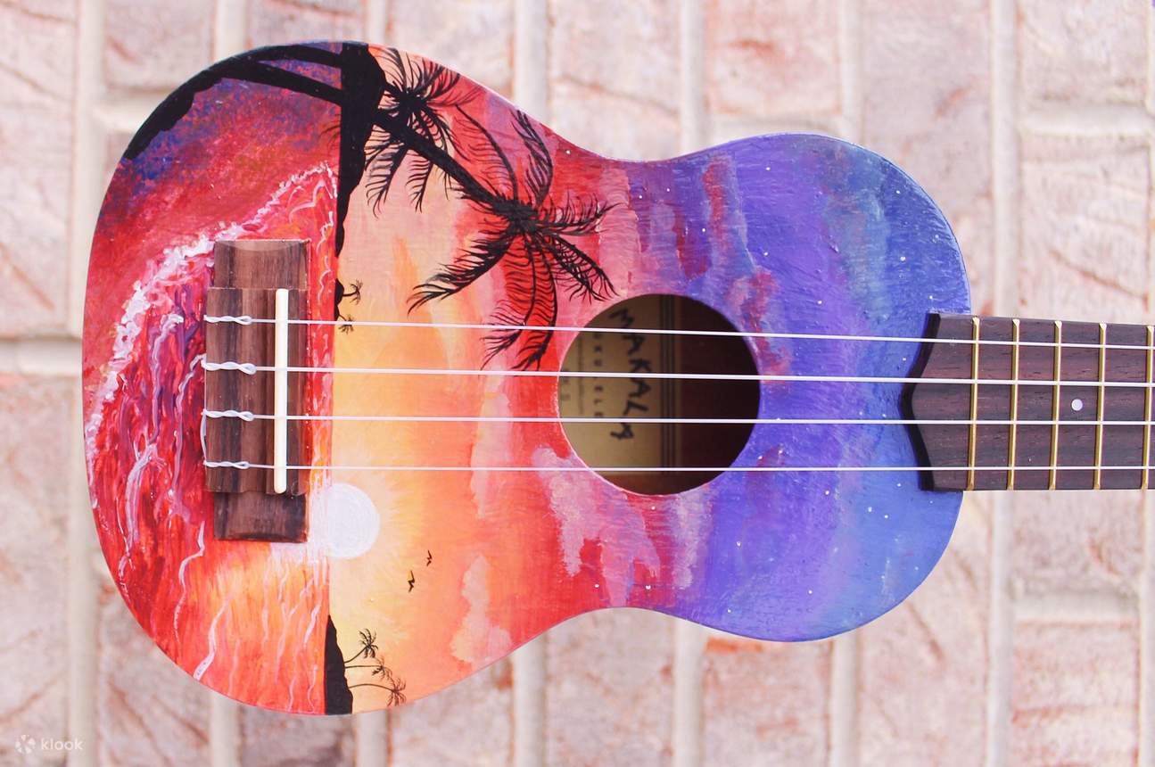 Đàn ukulele họa tiết hoàng hôn