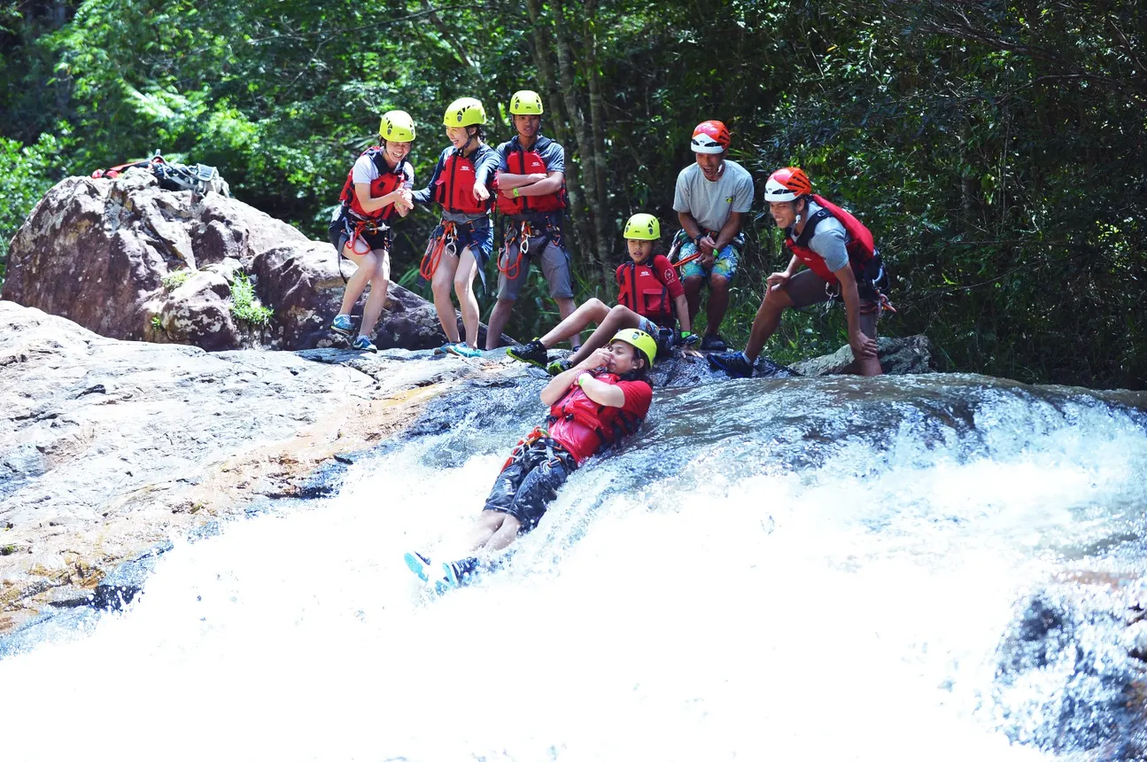 water sliding