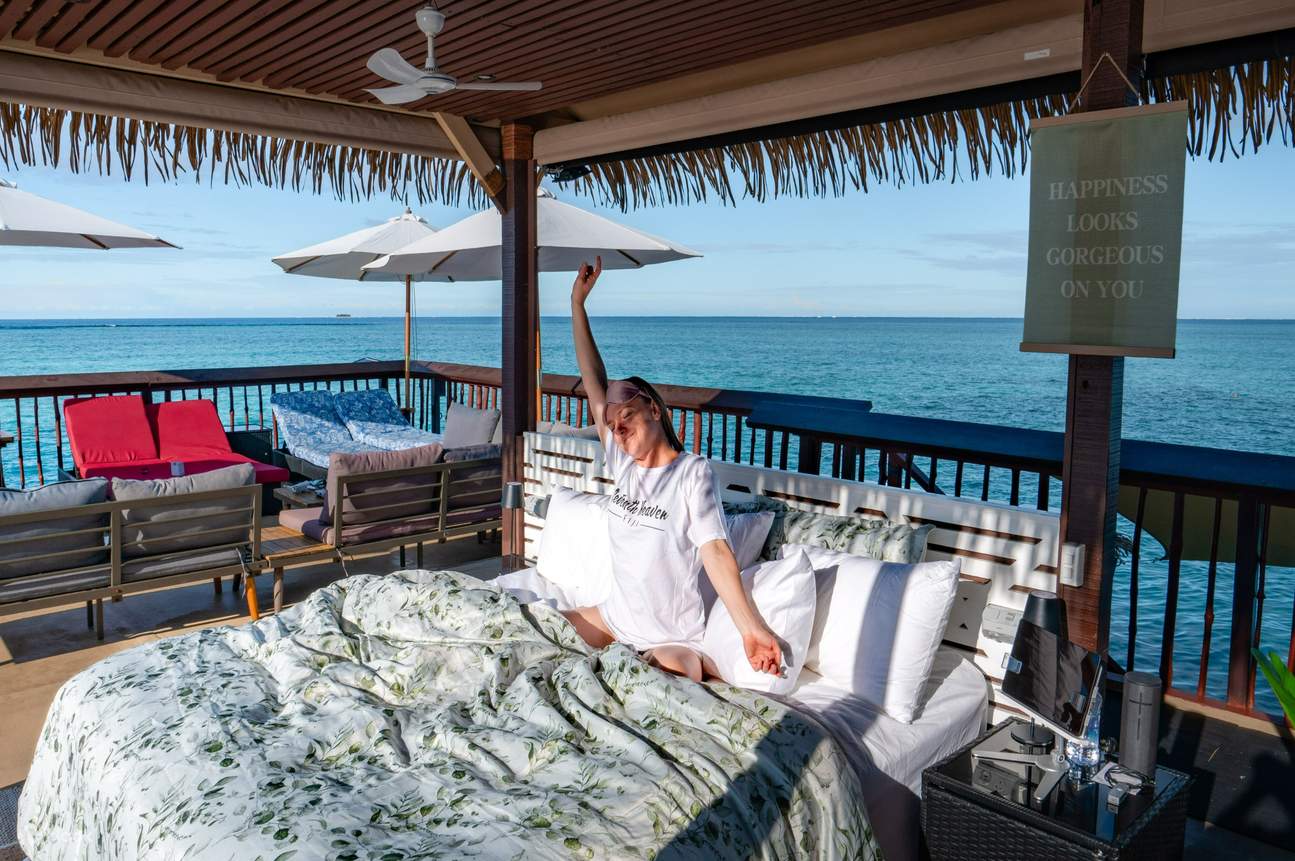 オープンスタイルの寝室