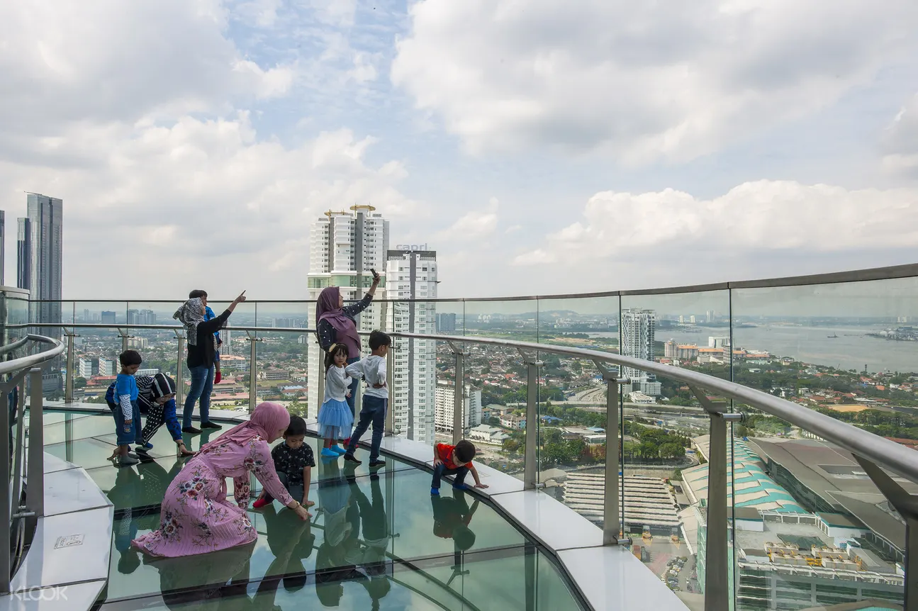 people at sky bridge in johor bahru