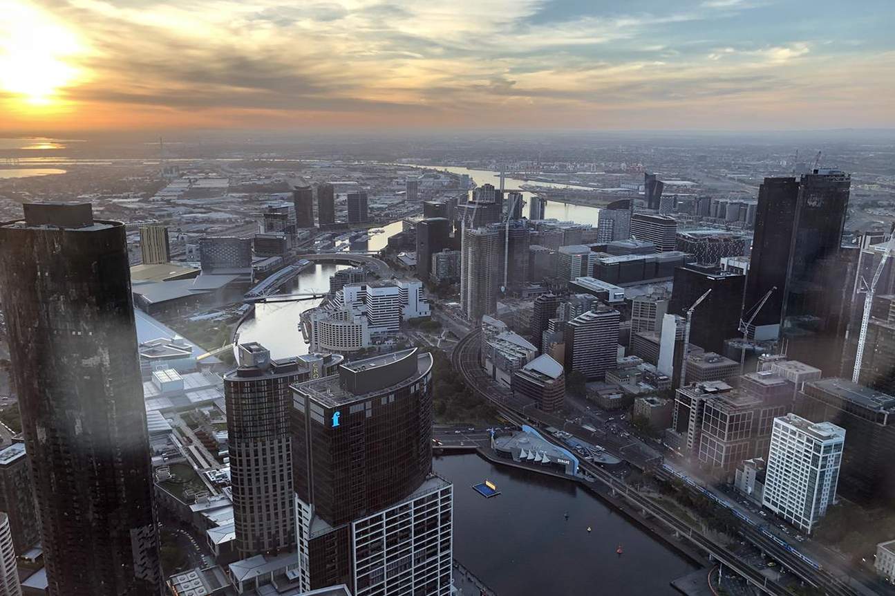 Melbourne Skydeck - Vue de dessus de la ville de Melbourne Skydeck