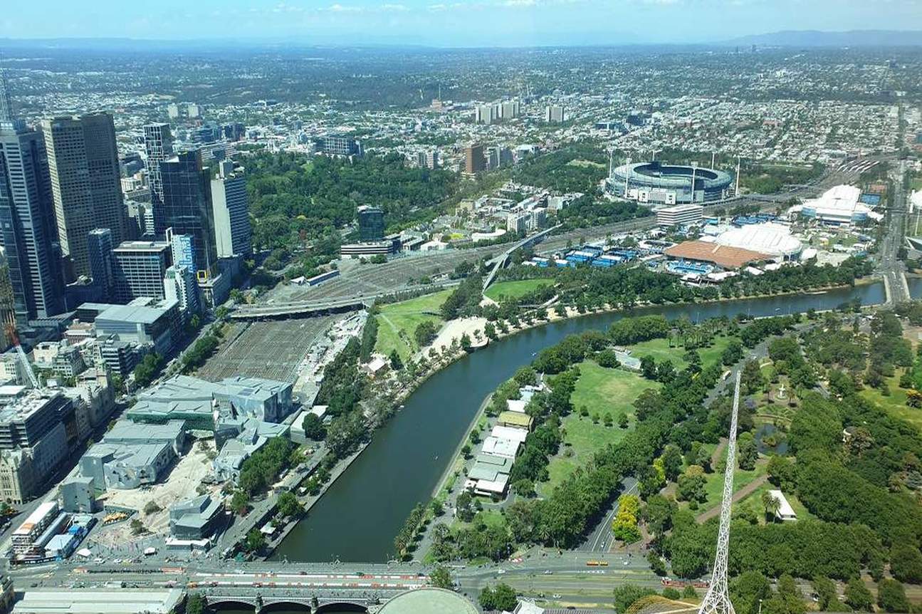 Melbourne Skydeck - Vue sur la verdure du Melbourne Skydeck