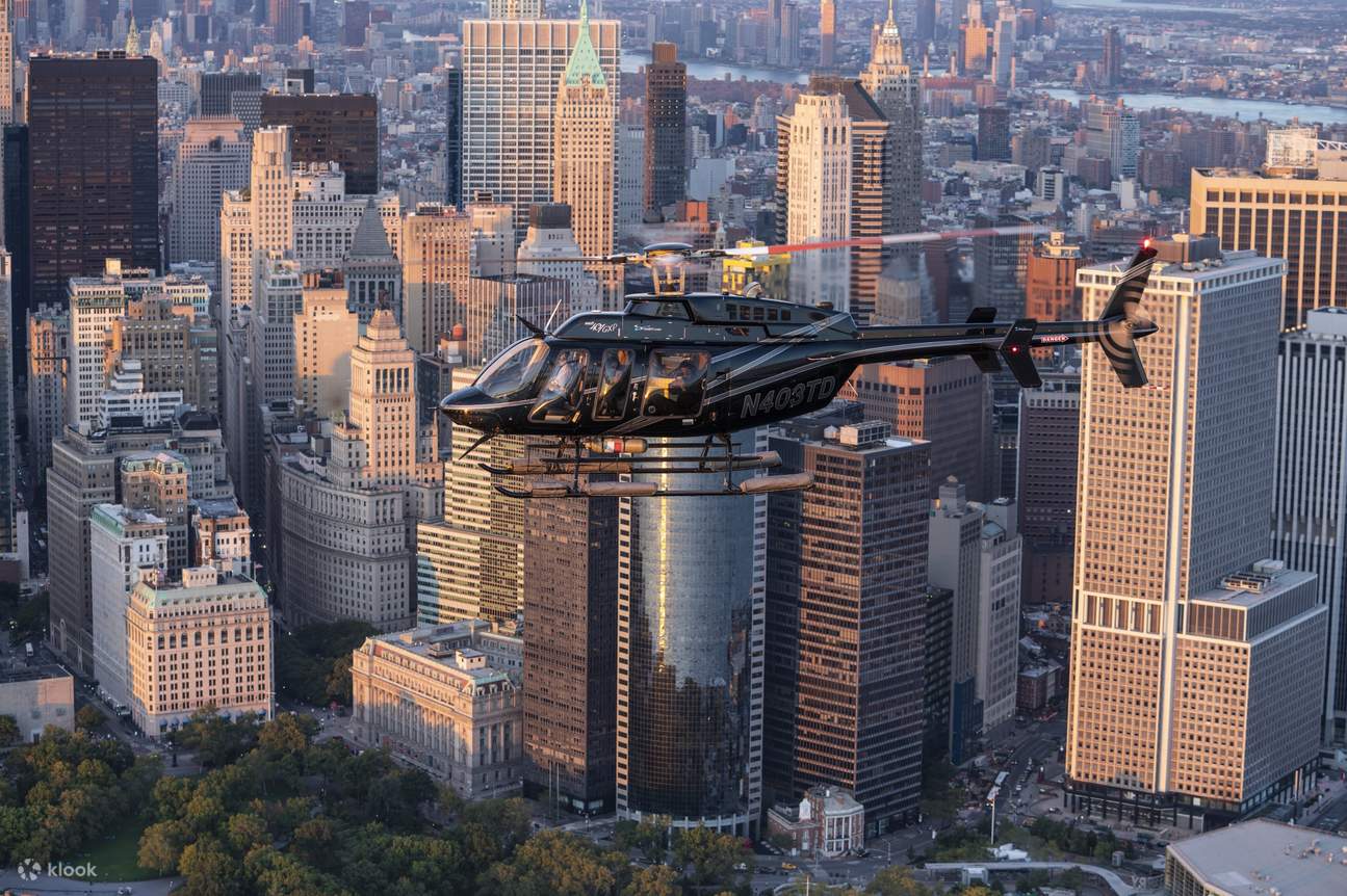 Experience a stunning New York City evening with a memorable helicopter ride above