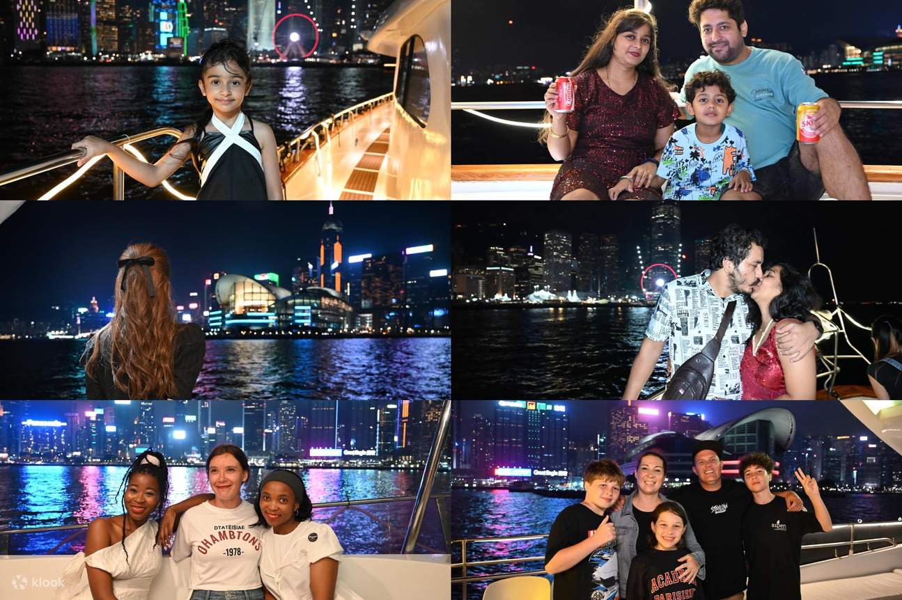 판타지 스타 체이서 빅토리아 하버 야경 크루즈 (무제한 스낵과 음료 + 사진 촬영 포함)