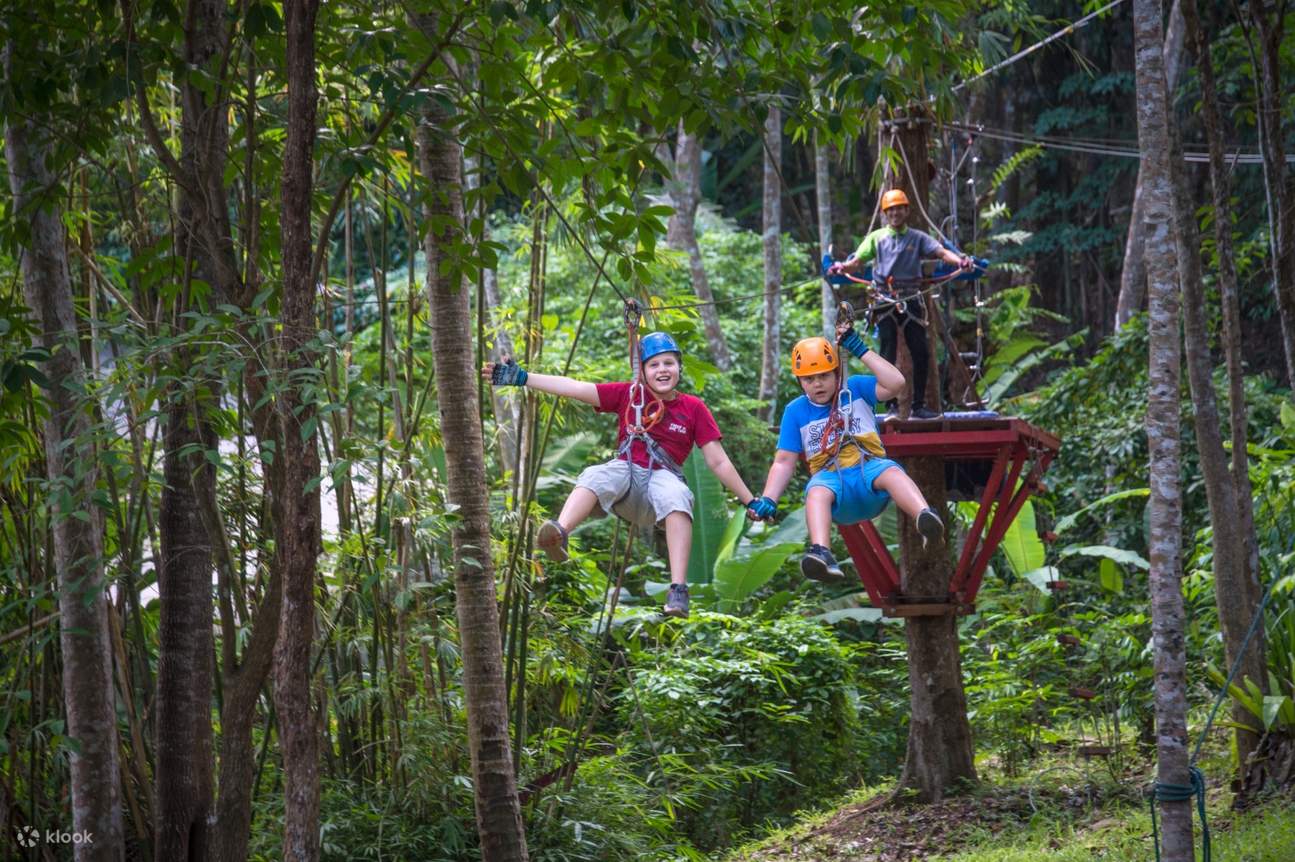 trượt ziplining bộ đôi tại khu nghỉ dưỡng aonang fiore