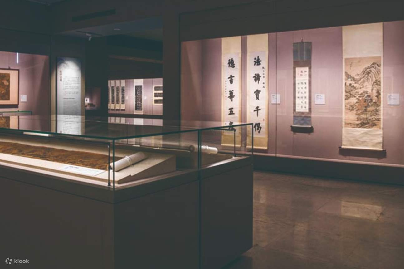 Buddhist scrolls and scriptures on display inside the Chung Tai World Museum