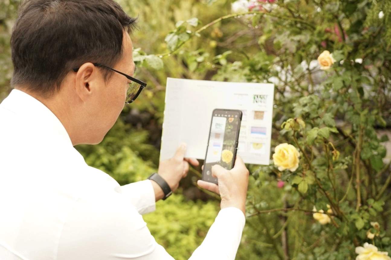 Compare your created colors with those in nature, and capture the moment with photos.