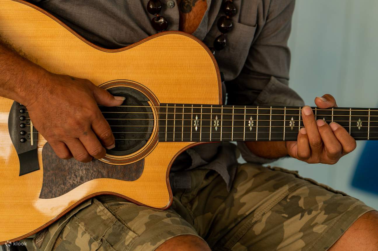 ギターを演奏するハワイのミュージシャン