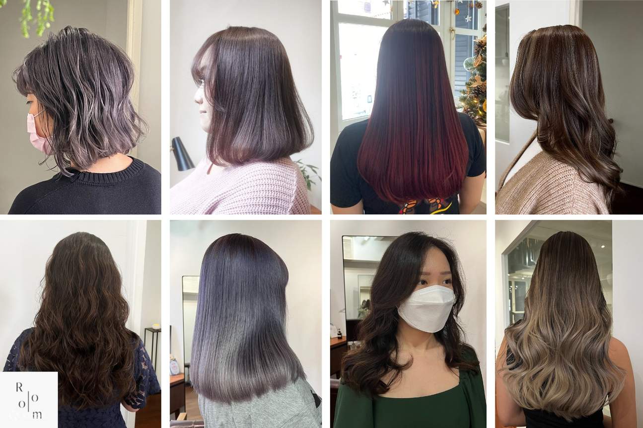 Différentes coiffures et couleurs tendance