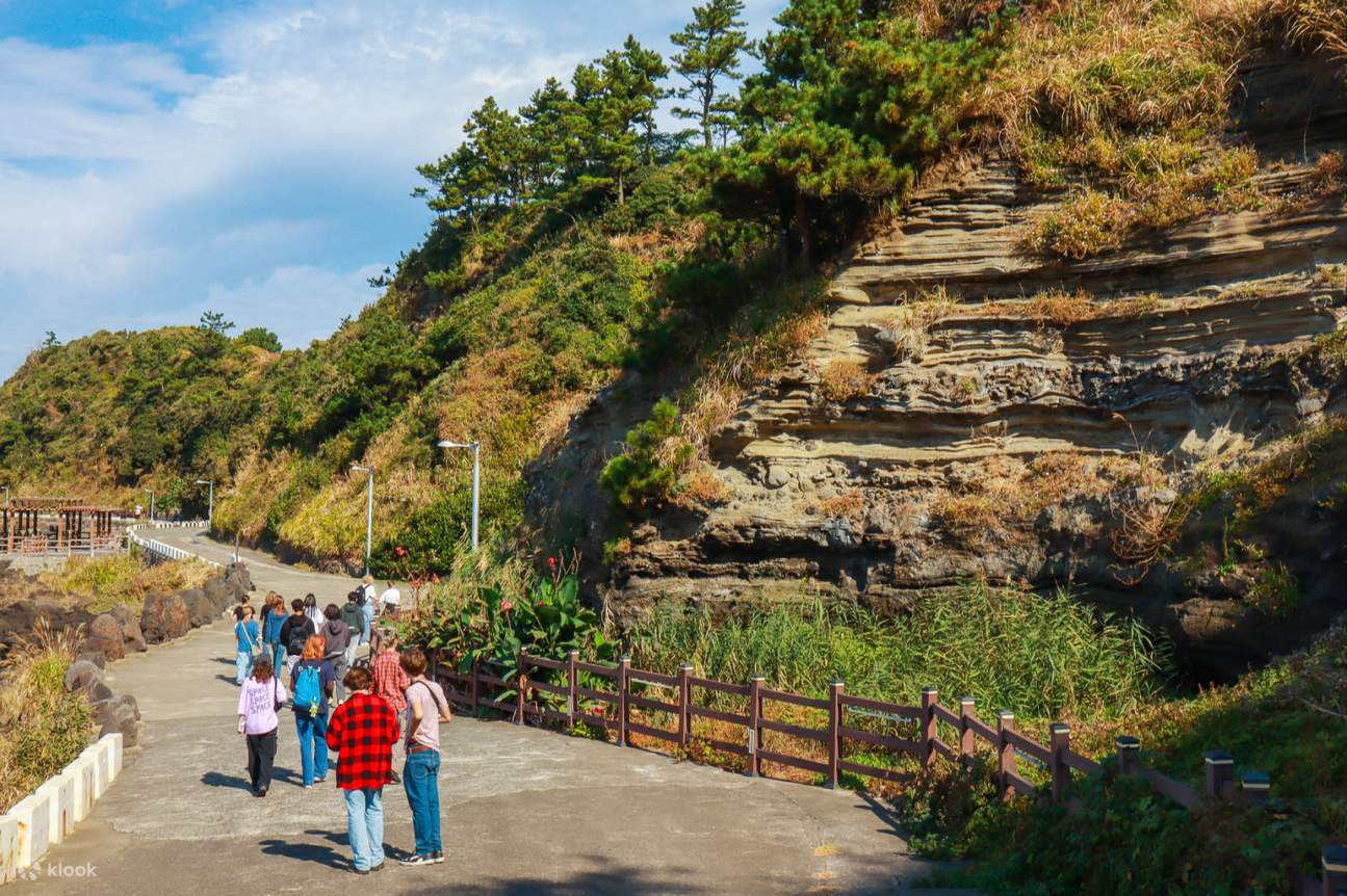 Your journey begins at Suwolbong Geo Trail, the “Hill of Wind.” Volcanic cliffs and the open sea unfold as a living palette shaped by nature.