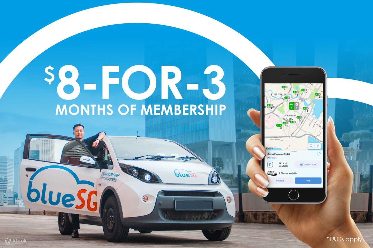BlueSG Basic Membership and Rental Vouchers for Singapore by BlueSG Klook
