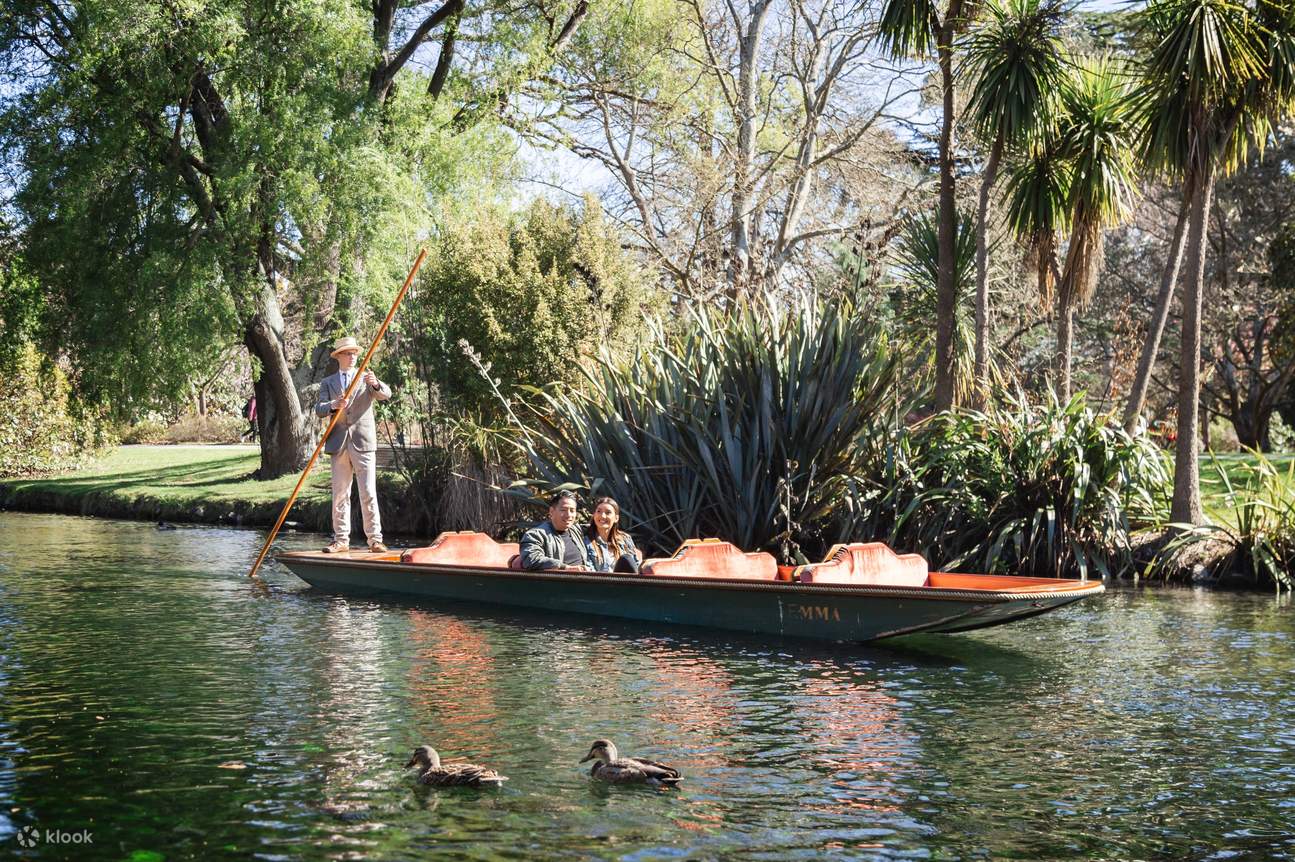Punting Christchurch Botanische Gärten