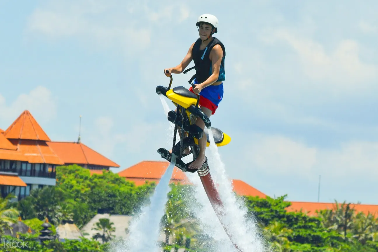 man on jetovator in nusa dua bali