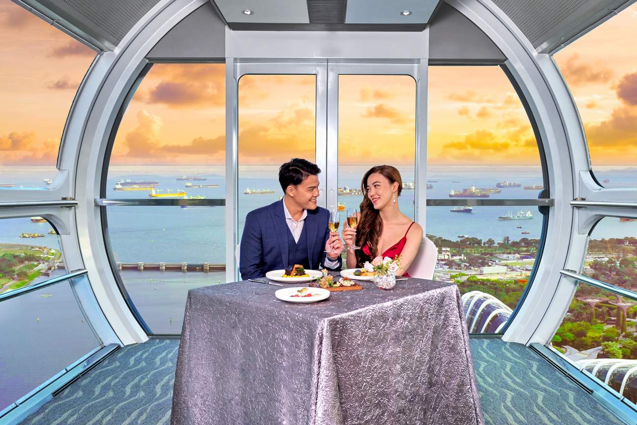 Ужин в Singapore Flyer