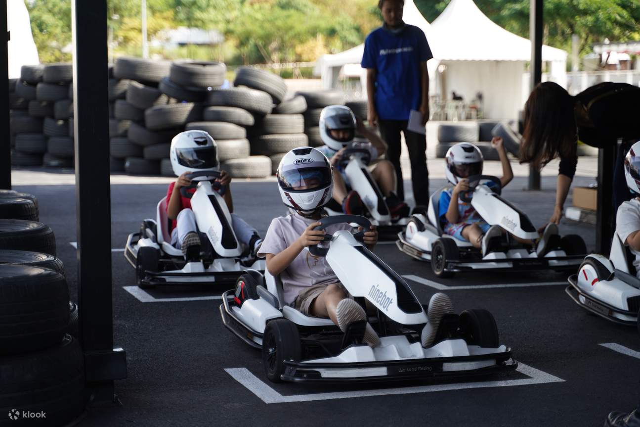 Kinder, die Gokart fahren 