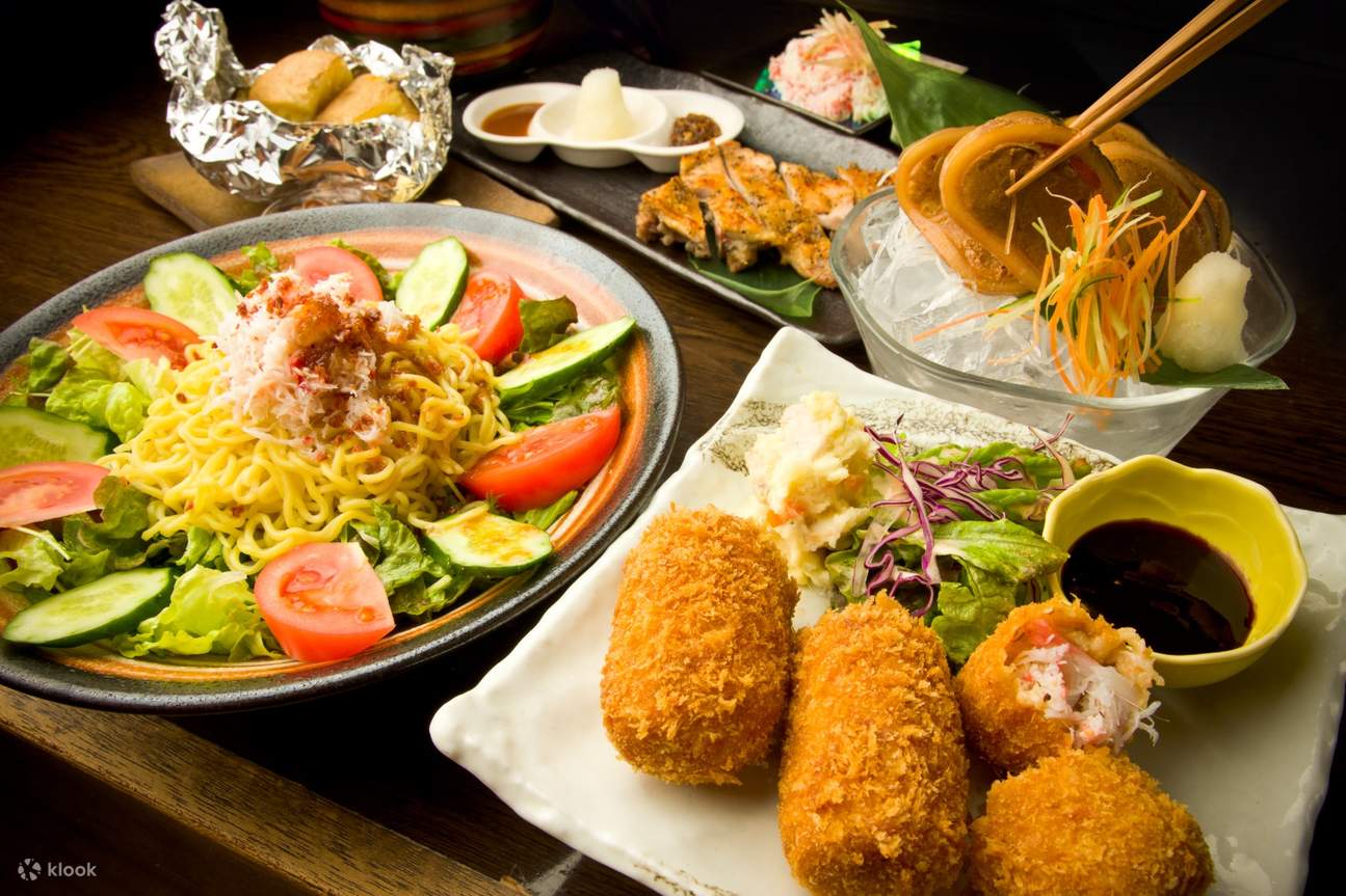 Deep Fried Crab Korokke at ISOKIN Fisheries in Sapporo Susukino