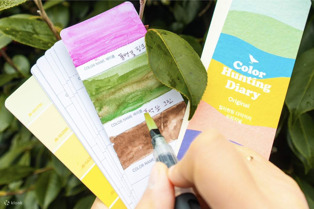 From the vivid pink of camellia flowers to the deep green of leaves and the earthy tones beneath your feet—Jeju’s palette lives inside the one you create.