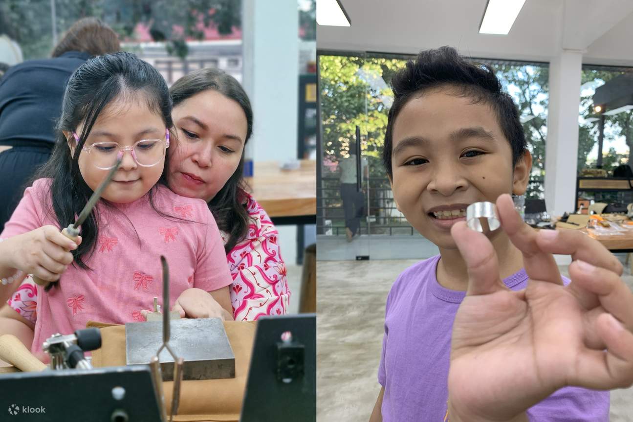 Kanak-kanak mencipta barang kemas mereka sendiri