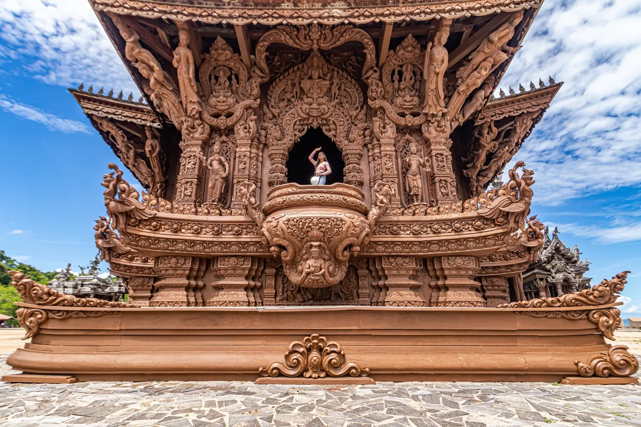 Dark wooden temple
