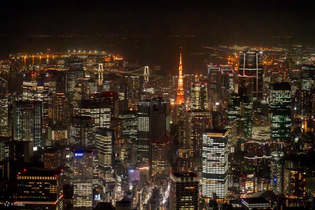 Helicóptero con vista nocturna de Tokio