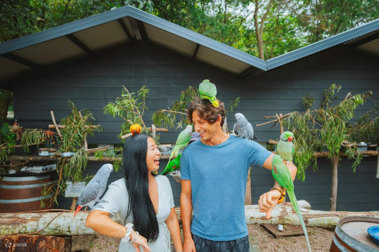 ถ่ายรูปกับนกแก้ว