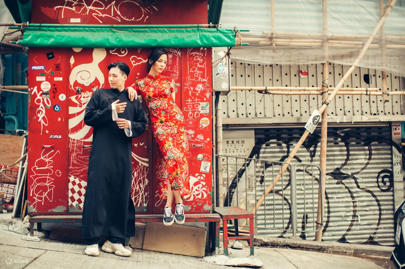 couple wearing qipao