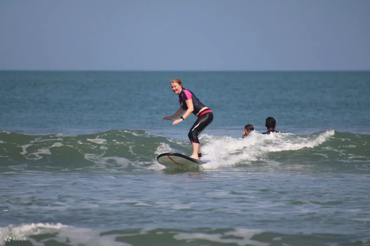 surfing a wave