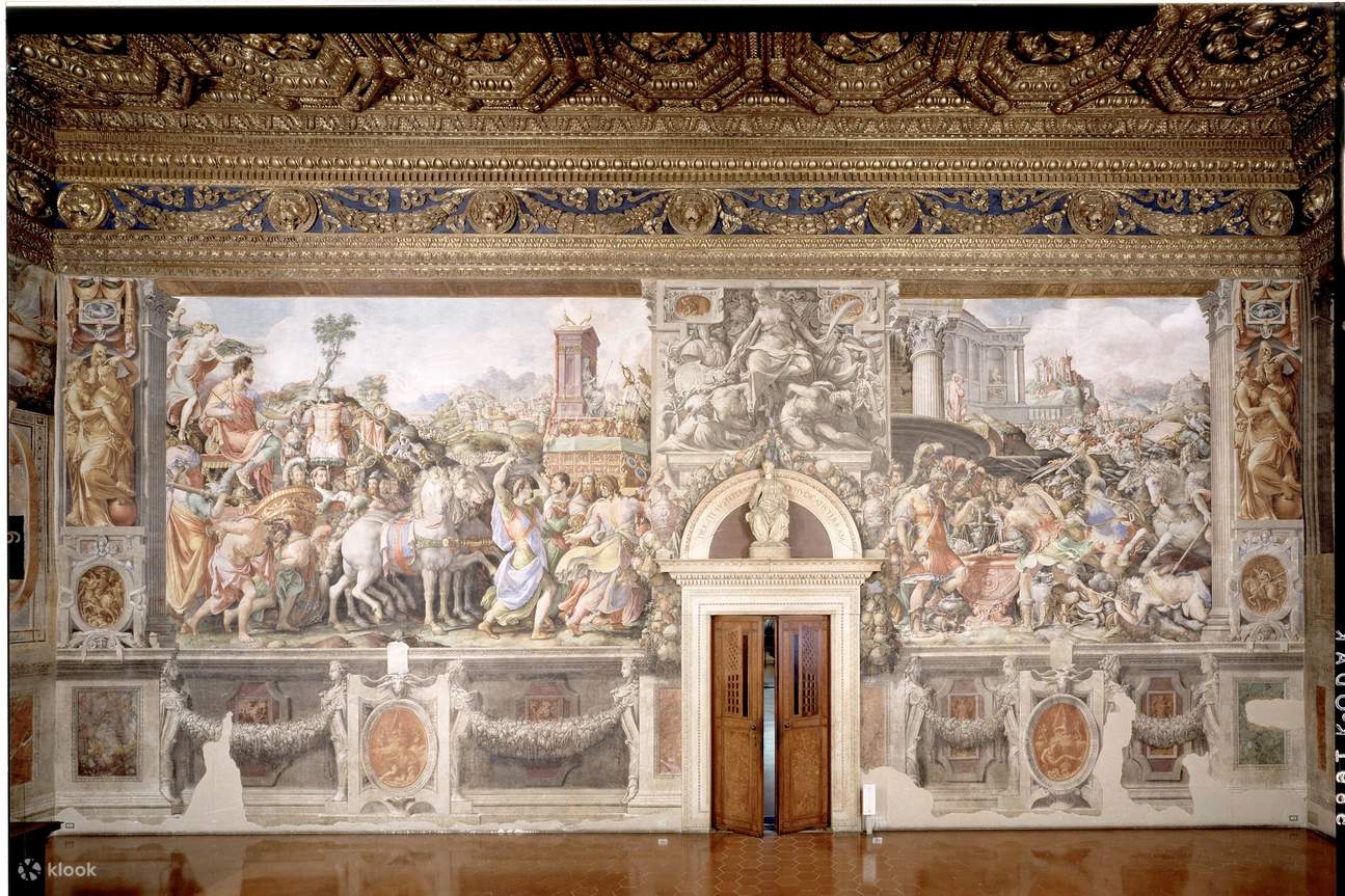 Discover the captivating stories of Furio Camillo depicted in the vibrant frescoes within Palazzo Vecchio