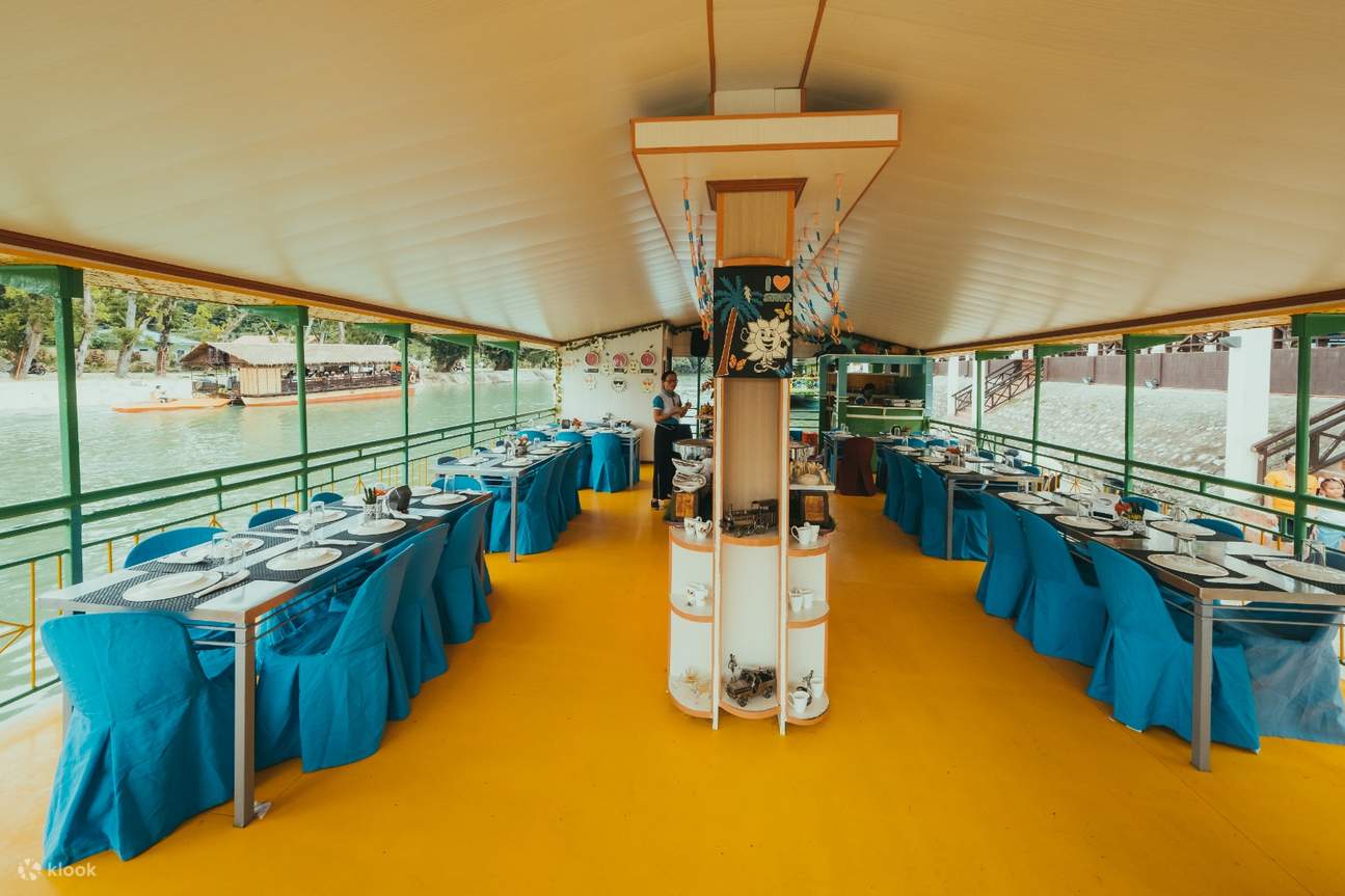 inside the boat of loboc river cruise