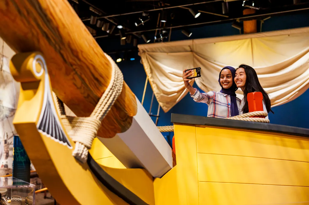 Women taking a selfie on a ship