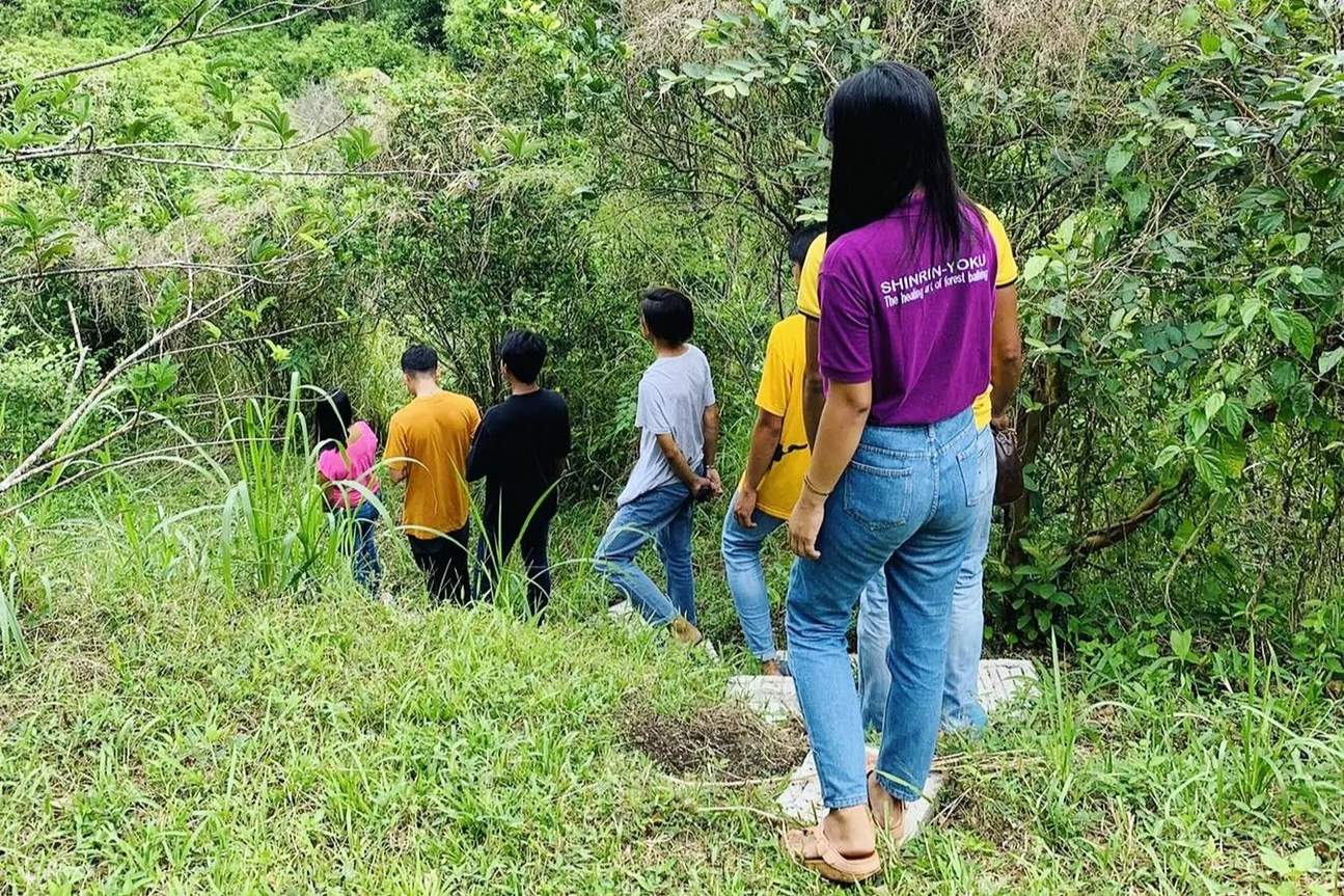 团体享受自然漫步