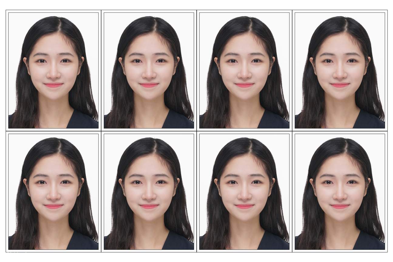 We will give you 8 ID photos (based on 3.5cmX4.5cm)