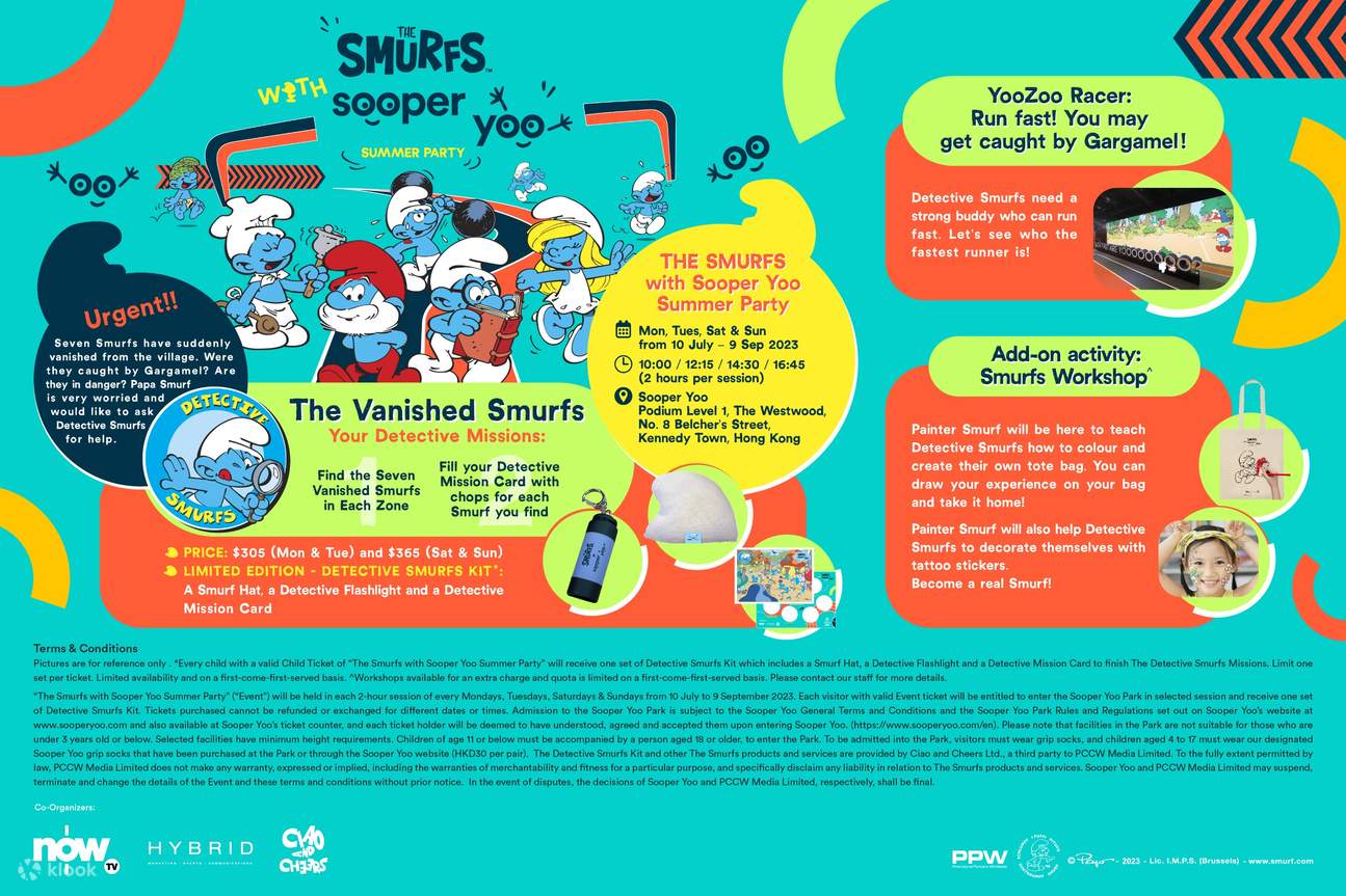 Festa estiva dei Puffi con Sooper Yoo