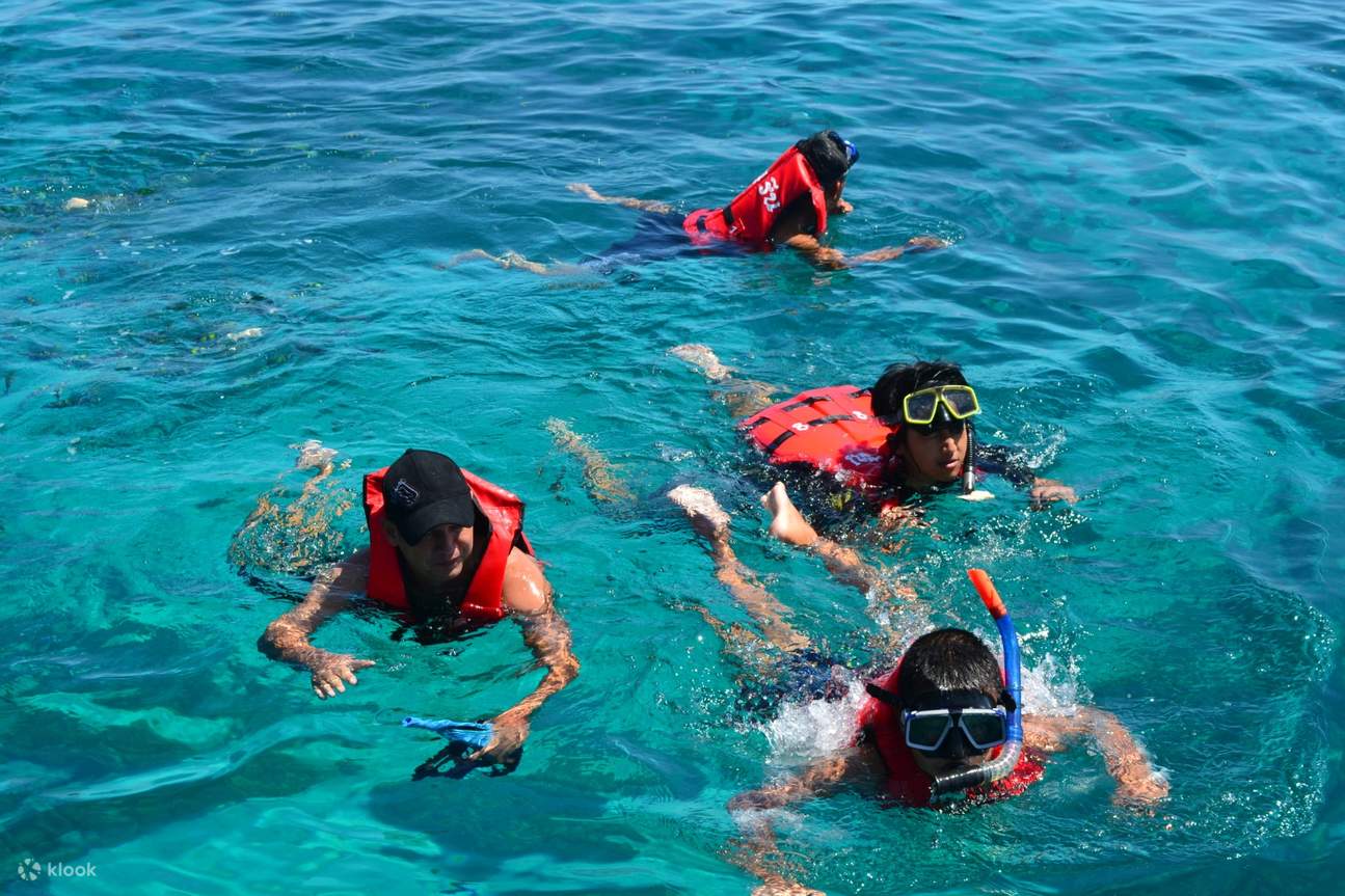 Leute, die auf Racha Island und Coral Island schwimmen